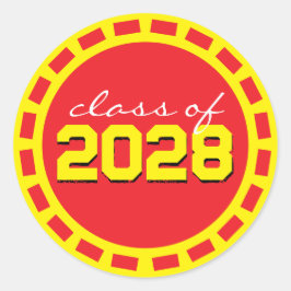 Rode & Gele Filmstrook Afstudeerfeest Ronde Sticker