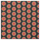 Rode Gele Floral Stof (Swatch)