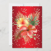 Rode Gele goudpalmen bloemen Birthday Kaart (Achterkant)