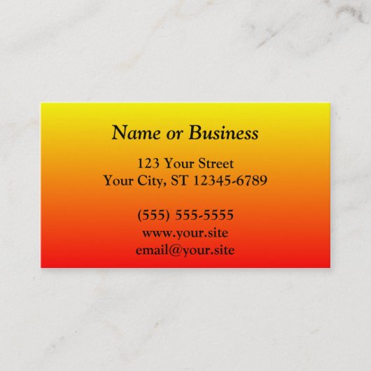 Rode gele gradiënt visitekaartje (Voorkant)