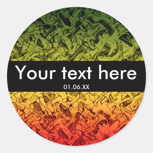 Rode Gele Groene Abstracte Kunst Rook Stickers (Voorkant)