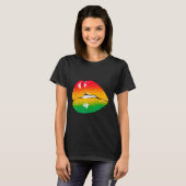 Rode Gele Groene Lippen Afrika Mode Lip Kunst Ontw T-shirt (Voorkant volledig)