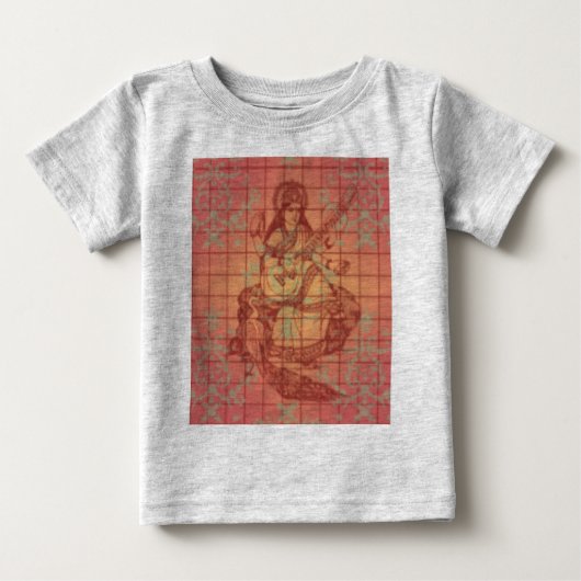 rode gele hindu Goddess Saraswati Wisdom India (Voorkant)