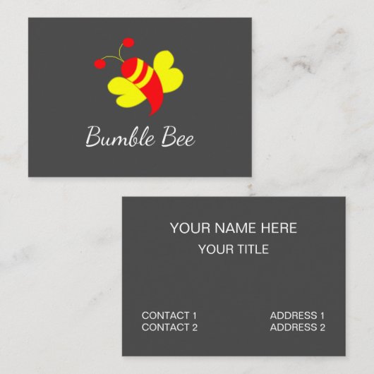 Rode gele honingbij Bumble Bee Visitekaartje (Voorkant / Achterkant)