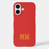 Rode Gele Initiaal Monogram Eenvoudig Minimaal Case-Mate iPhone Case (Achterkant)