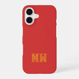Rode Gele Initiaal Monogram Eenvoudig Minimaal iPhone 16 Hoesje