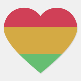 Rode gele Junetetiende kleuren Hart Sticker