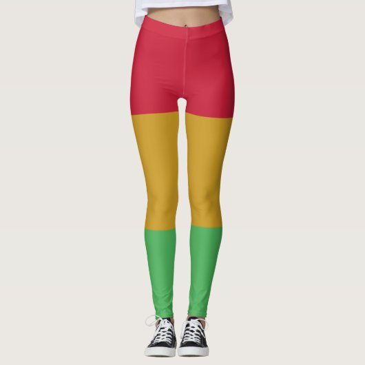 Rode gele Junetetiende kleuren Leggings (Voorkant)