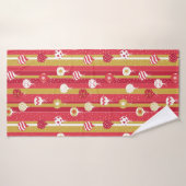 Rode Gele Kerstboom Ornamenten Badhanddoek (Badhanddoek)