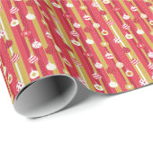 Rode Gele Kerstboom Ornamenten Cadeaupapier (Rol Hoek)