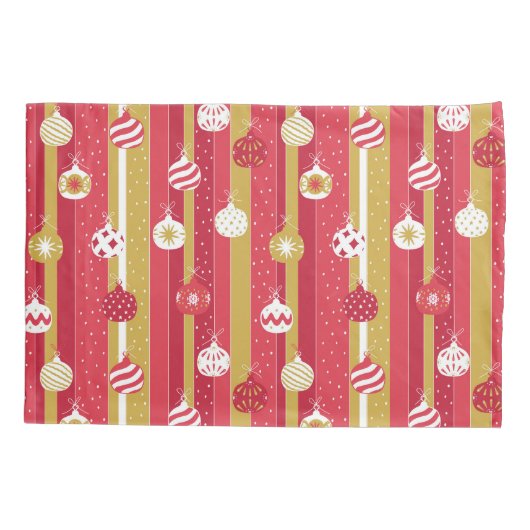 Rode Gele Kerstboom Ornamenten Kussensloop (Achterkant)