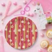 Rode Gele Kerstboom Ornamenten Papieren Bordje (Feest)