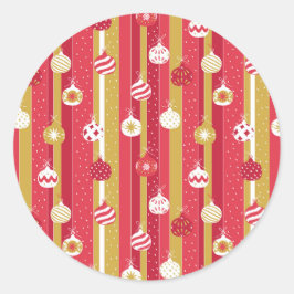 Rode Gele Kerstboom Ornamenten Ronde Sticker