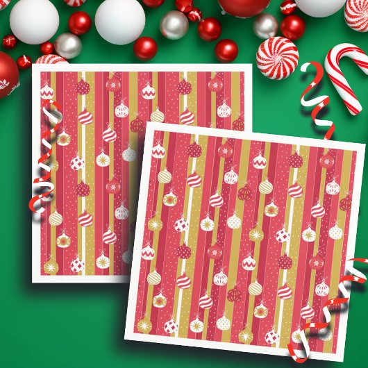 Rode Gele Kerstboom Ornamenten Servet