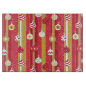Rode Gele Kerstboom Ornamenten Snijplank (Voorkant)