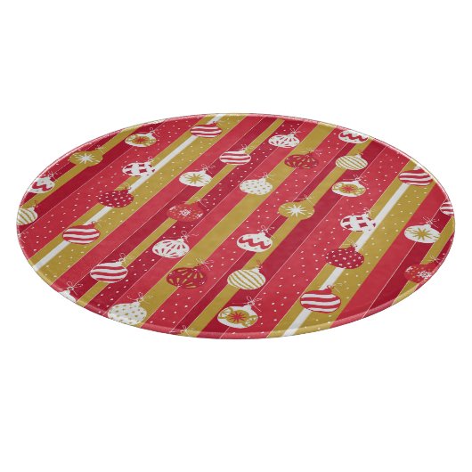 Rode Gele Kerstboom Ornamenten Snijplank (Hoek)