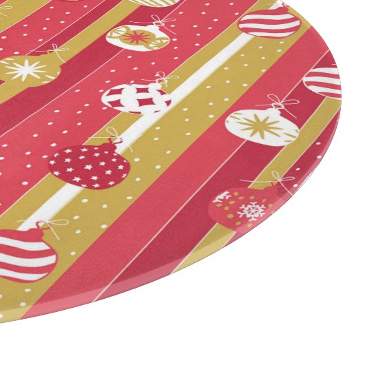 Rode Gele Kerstboom Ornamenten Snijplank (Hoek)