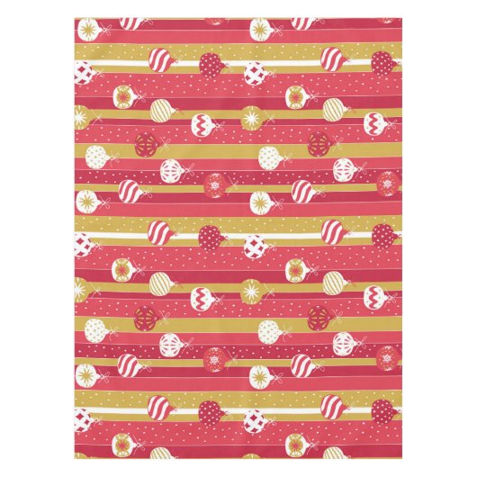 Rode Gele Kerstboom Ornamenten Tafelkleed (Voorkant)