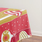 Rode Gele Kerstboom Ornamenten Tafelkleed (Voorbeeld)