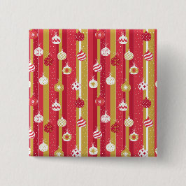 Rode Gele Kerstboom Ornamenten Vierkante Button 5,1 Cm