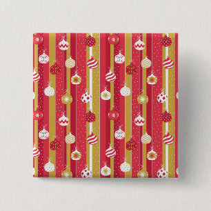 Rode Gele Kerstboom Ornamenten Vierkante Button 5,1 Cm