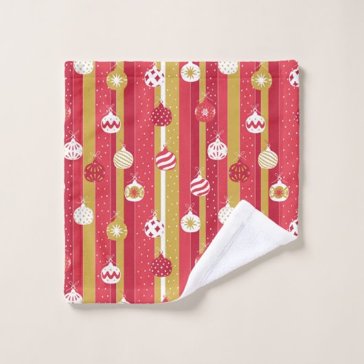 Rode Gele Kerstboom Ornamenten Washandje (Wasdoekje)