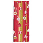 Rode Gele Kerstboom Ornamenten Wijn Cadeautas (Achterkant)