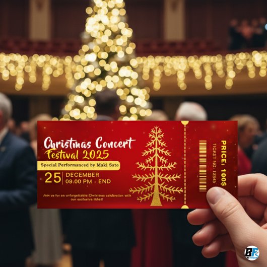 Rode Gele Kerstconcert Entree Ticket