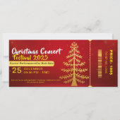 Rode Gele Kerstconcert Entree Ticket (Voorkant)