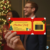 Rode & Gele Kerstfeesticket 