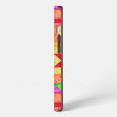 Rode Gele Kleurrijke Patchwork Dekbed Kunst iPhone Hoesje (Linkerkant)