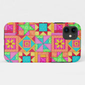 Rode Gele Kleurrijke Patchwork Dekenaankleding Case-Mate iPhone Case (Achterkant (horizontaal))