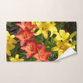 Rode & Gele Lelie Bloem Ontwerp Handdoek Set (Handdoek)