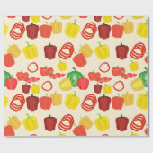Rode & Gele Levendige Veggie Bell Pepper Cadeaupapier (Vlak)