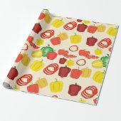 Rode & Gele Levendige Veggie Bell Pepper Cadeaupapier (Uitgerold)