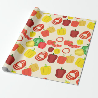 Rode & Gele Levendige Veggie Bell Pepper Cadeaupapier