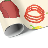 Rode & Gele Levendige Veggie Bell Pepper Cadeaupapier (Rol Hoek)