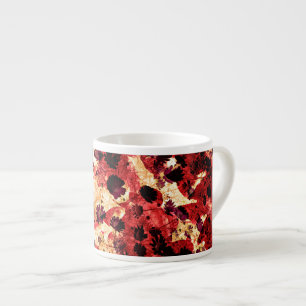 Rode gele maisiebloem abstract ontwerp espresso kop