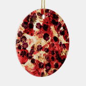 Rode gele maisiebloem abstract ontwerp keramisch ornament (Rechts)