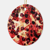 Rode gele maisiebloem abstract ontwerp keramisch ornament (Links)