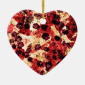 Rode gele maisiebloem abstract ontwerp keramisch ornament (Voorkant)