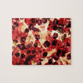 Rode gele maisiebloem abstract ontwerp legpuzzel (Horizontaal)