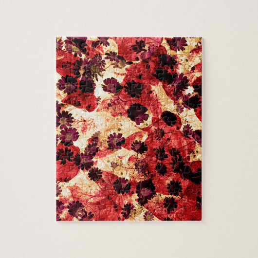 Rode gele maisiebloem abstract ontwerp legpuzzel (Verticaal)