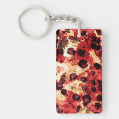 Rode gele maisiebloem abstract ontwerp sleutelhanger (Voorkant)