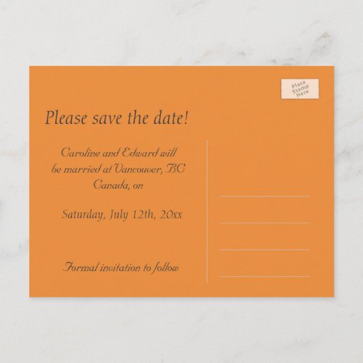 Rode, gele, oranje dagbloem, behalve de datum aankondigingskaart (Achterkant)