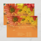 Rode, gele, oranje dagbloemen RSVP bruiloft Kaartje (Voorkant / Achterkant)