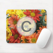 Rode, gele, oranje kleurrijke najaarsdagbloemen. muismat (Met muis)