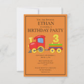 Rode Gele Oranje Trein Kinderverjaardagsfeestje Kaart (Voorkant)