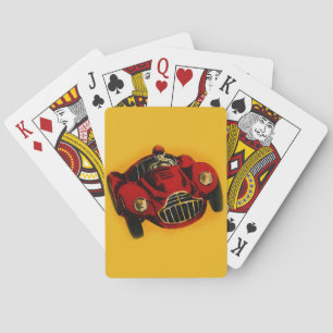 Rode Gele Oude Auto Racing Auto Speelkaarten