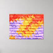 Rode gele Paarse pasteelmuur Canvas Afdruk (Voorkant)